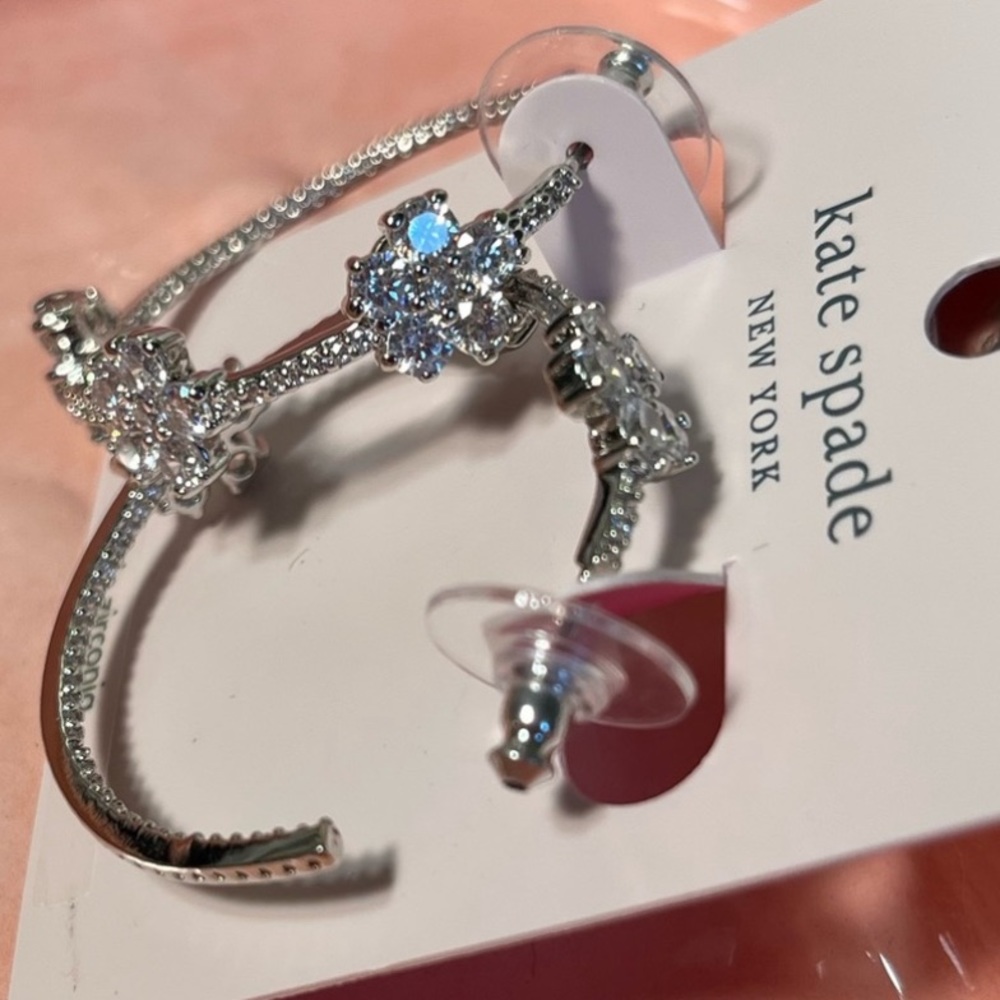 Kate Spade Gleaming Gardenia Flower Hoops